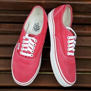 Red Vans Authentics, women's 9.5, men's 8